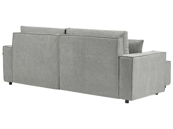 Hjørnesofa med Chaiselong Grå Stof 3 Personers Sofa L Formet Dyb Sofahjørne Siddemøbel Blød Stofsofa Højrevendt