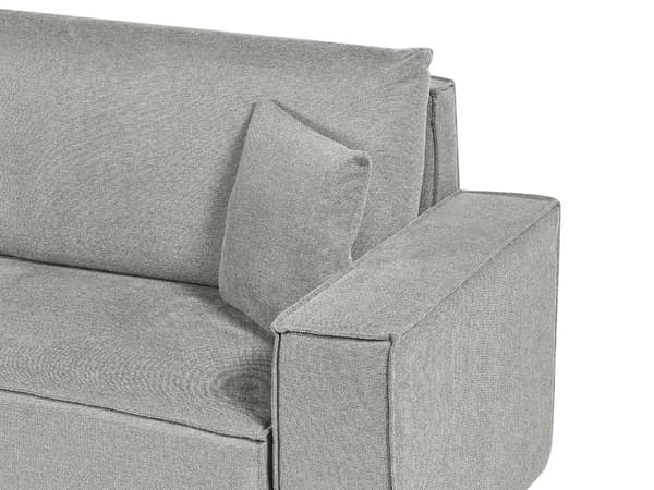 Hjørnesofa med Chaiselong Grå Stof 3 Personers Sofa L Formet Dyb Sofahjørne Siddemøbel Blød Stofsofa Højrevendt