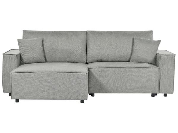 Hjørnesofa med Chaiselong Grå Stof 3 Personers Sofa L Formet Dyb Sofahjørne Siddemøbel Blød Stofsofa Højrevendt