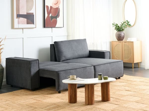 Hjørnesofa med Chaiselong Mørkegrå Stof 3 Personers Sofa L Formet Dyb Sofahjørne Siddemøbel Blød Stofsofa Venstrevendt