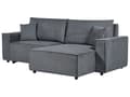 Miniatyrbillede 5 af 11: Hjørnesofa med Chaiselong Mørkegrå Stof 3 Personers Sofa L Formet Dyb Sofahjørne Siddemøbel Blød Stofsofa Venstrevendt