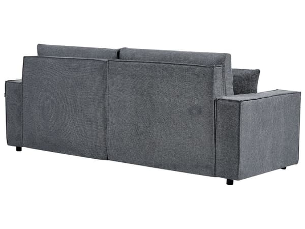 Hjørnesofa med Chaiselong Mørkegrå Stof 3 Personers Sofa L Formet Dyb Sofahjørne Siddemøbel Blød Stofsofa Venstrevendt