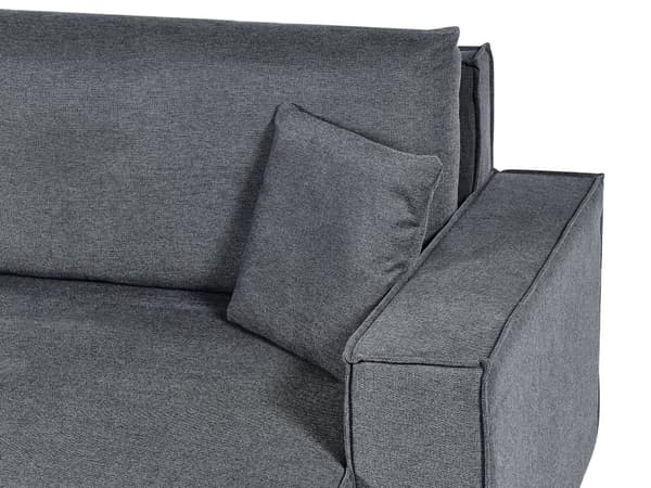 Hjørnesofa med Chaiselong Mørkegrå Stof 3 Personers Sofa L Formet Dyb Sofahjørne Siddemøbel Blød Stofsofa Venstrevendt