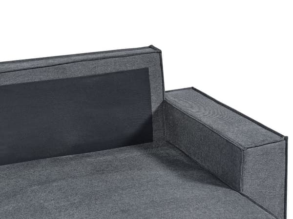Hjørnesofa med Chaiselong Mørkegrå Stof 3 Personers Sofa L Formet Dyb Sofahjørne Siddemøbel Blød Stofsofa Venstrevendt