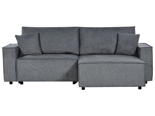 Hjørnesofa med Chaiselong Mørkegrå Stof 3 Personers Sofa L Formet Dyb Sofahjørne Siddemøbel Blød Stofsofa Venstrevendt