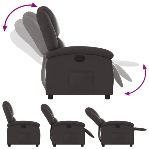 vidaXL Reclinerfåtölj mörkbrun äkta läder