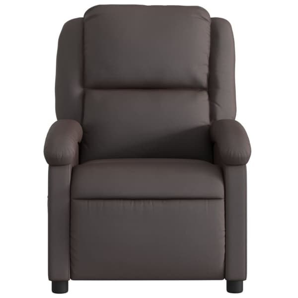 vidaXL Reclinerfåtölj mörkbrun äkta läder