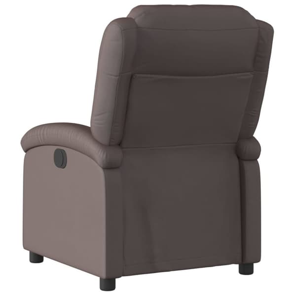 vidaXL Reclinerfåtölj mörkbrun äkta läder