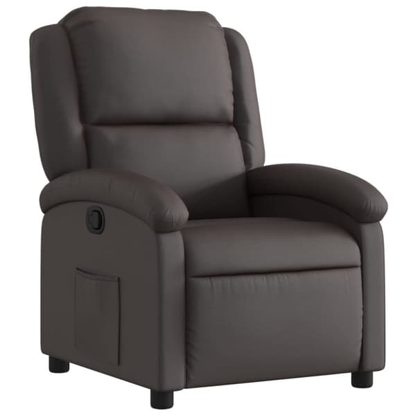 vidaXL Reclinerfåtölj mörkbrun äkta läder