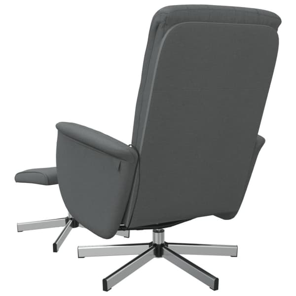 vidaXL Massagefåtölj med fotpall mörkgrå tyg