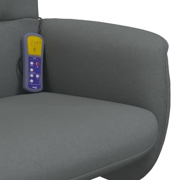 vidaXL Massagefåtölj med fotpall mörkgrå tyg