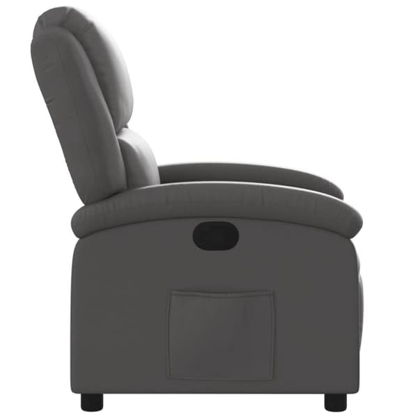 vidaXL Reclinerfåtölj grå äkta läder
