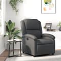 Miniatyrbild 11 av 11: vidaXL Reclinerfåtölj grå äkta läder