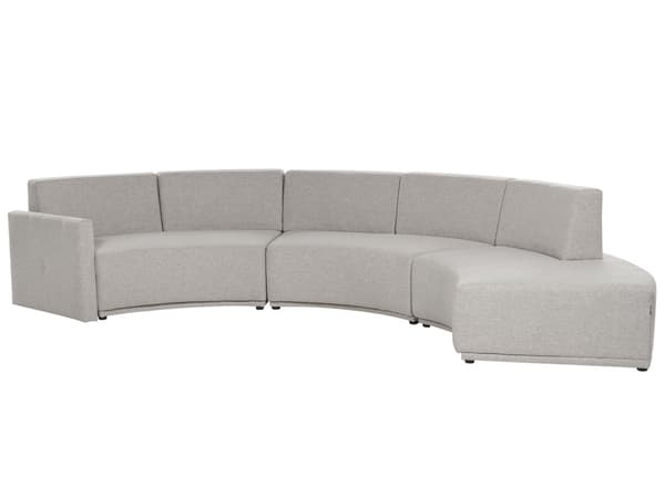 Afrundet grå linned sofa 6-personers stor sofa halvrund moderne design