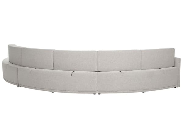 Afrundet grå linned sofa 6-personers stor sofa halvrund moderne design