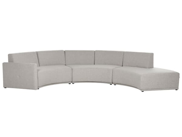 Afrundet grå linned sofa 6-personers stor sofa halvrund moderne design