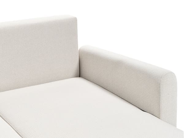 Hjørnesofa med Chaiselong Beige Stof 3 Personers Sofa L Formet Dyb Sofahjørne Siddemøbel Blød Stofsofa Venstrevendt