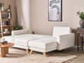 Miniatyrbillede 4 af 11: Hjørnesofa med Chaiselong Hvid Boucle 3 Personers Sofa L Formet Dyb Sofahjørne Siddemøbel Blød Stofsofa Venstrevendt