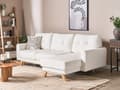 Miniatyrbillede 2 af 11: Hjørnesofa med Chaiselong Hvid Boucle 3 Personers Sofa L Formet Dyb Sofahjørne Siddemøbel Blød Stofsofa Venstrevendt