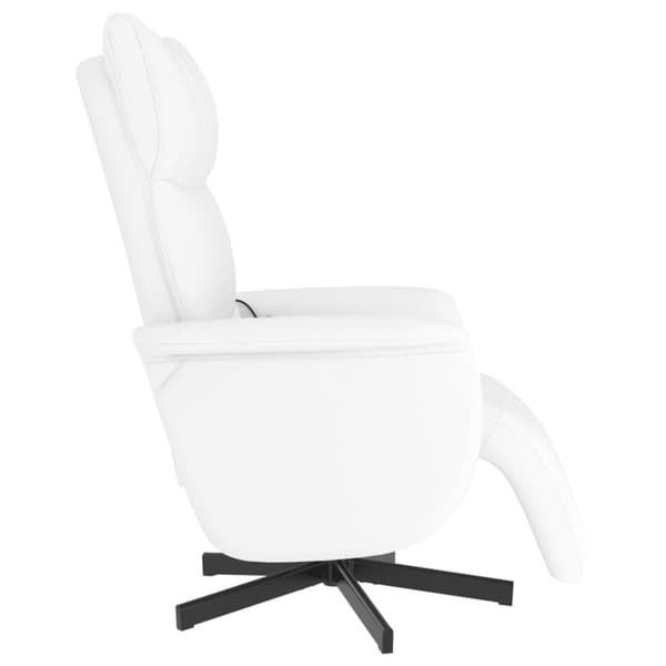 vidaXL Massagefåtölj med fotstöd vit konstläder