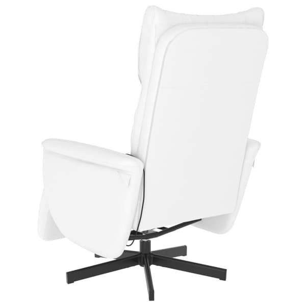 vidaXL Massagefåtölj med fotstöd vit konstläder