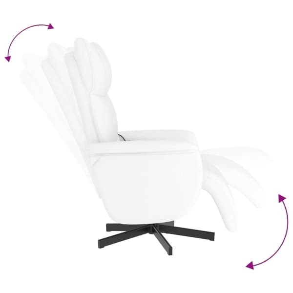 vidaXL Massagefåtölj med fotstöd vit konstläder