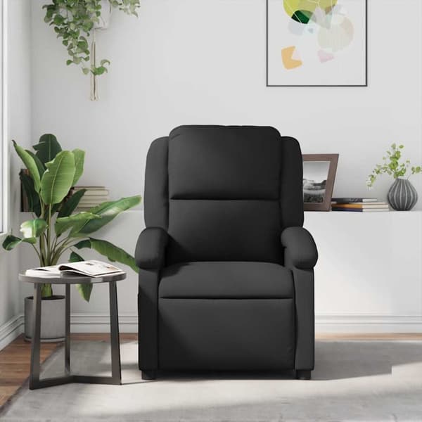 vidaXL Massagefåtölj svart äkta läder