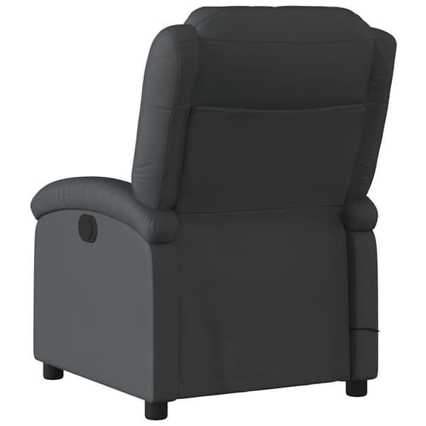 vidaXL Massagefåtölj svart äkta läder