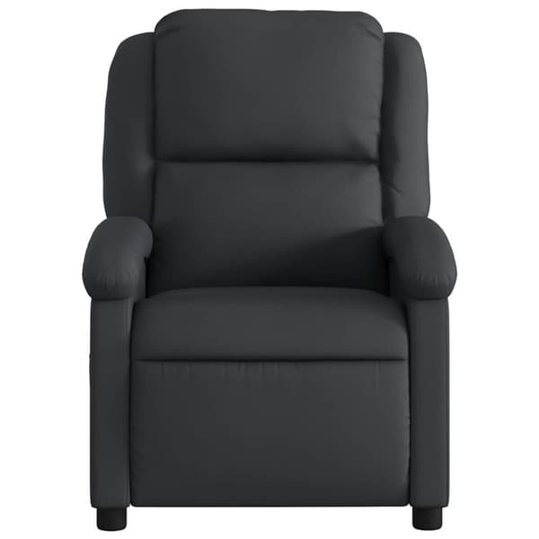 vidaXL Massagefåtölj svart äkta läder
