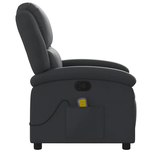 vidaXL Massagefåtölj svart äkta läder