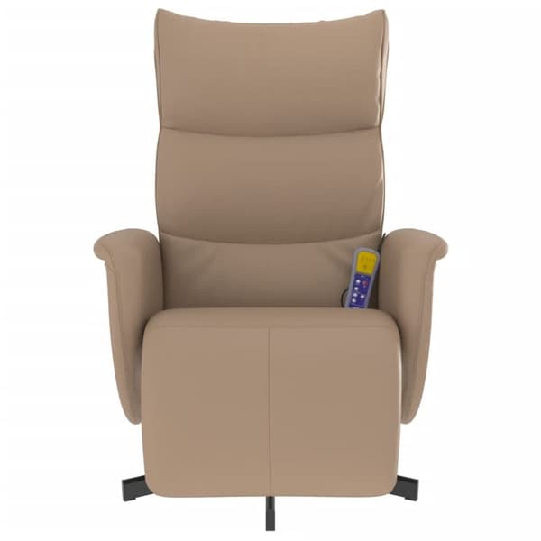 vidaXL Massagefåtölj med fotstöd cappuccino konstläder