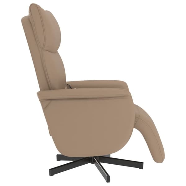 vidaXL Massagefåtölj med fotstöd cappuccino konstläder