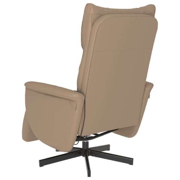 vidaXL Massagefåtölj med fotstöd cappuccino konstläder