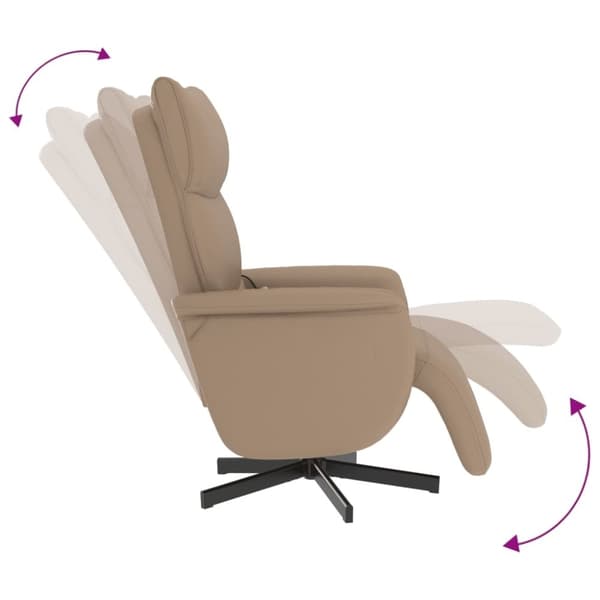 vidaXL Massagefåtölj med fotstöd cappuccino konstläder