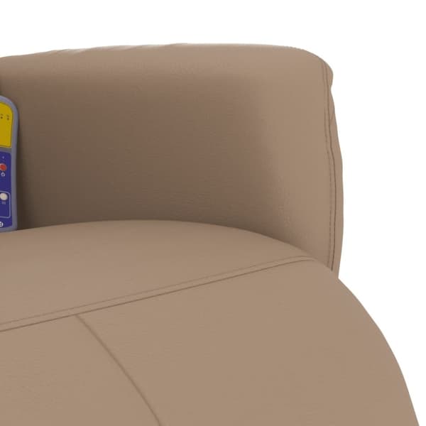 vidaXL Massagefåtölj med fotstöd cappuccino konstläder