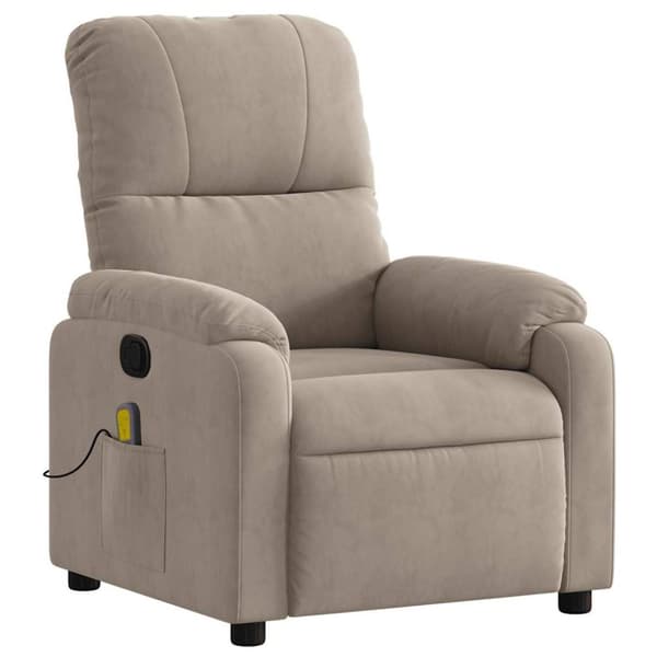 vidaXL Massagefåtölj taupe mikrofibertyg