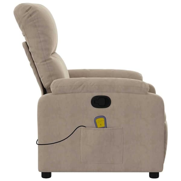 vidaXL Massagefåtölj taupe mikrofibertyg