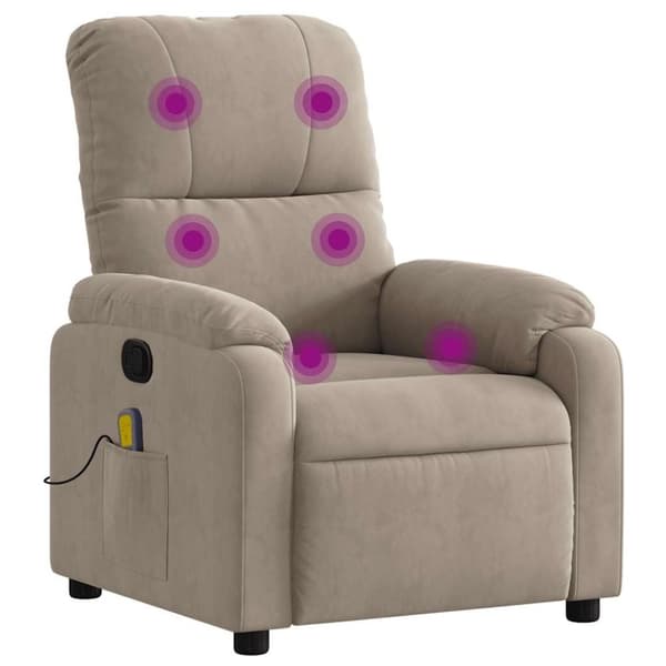 vidaXL Massagefåtölj taupe mikrofibertyg