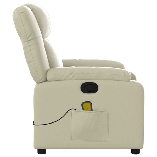 vidaXL Massagefåtölj gräddvit konstläder
