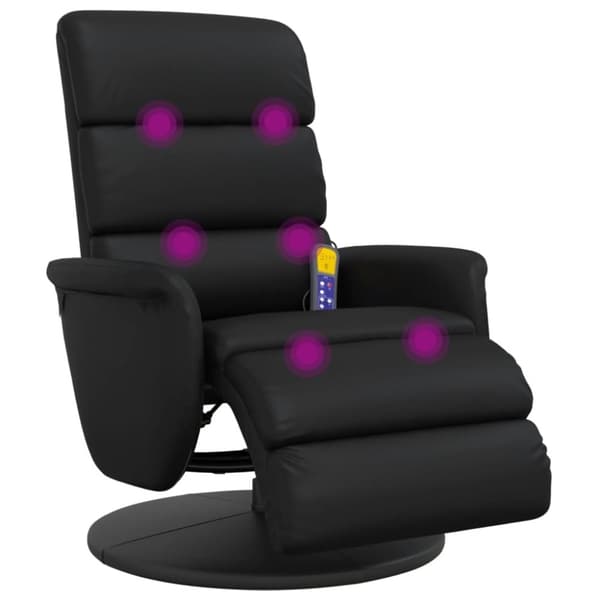 vidaXL massagestol med fodstøtte kunstlæder sort