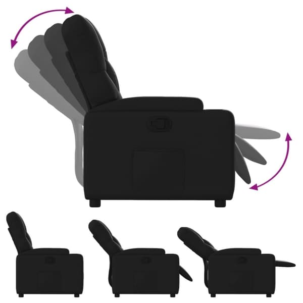 vidaXL Reclinerfåtölj svart konstläder