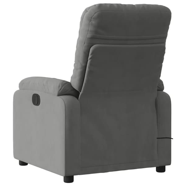 vidaXL Massagefåtölj mörkgrå mikrofibertyg