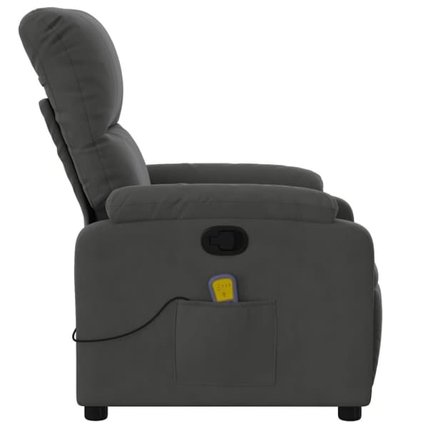 vidaXL Massagefåtölj mörkgrå mikrofibertyg