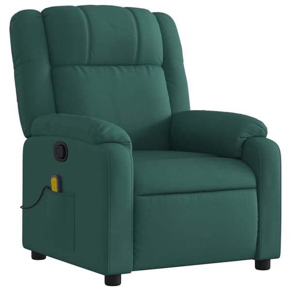 vidaXL Massagefåtölj mörkgrön tyg