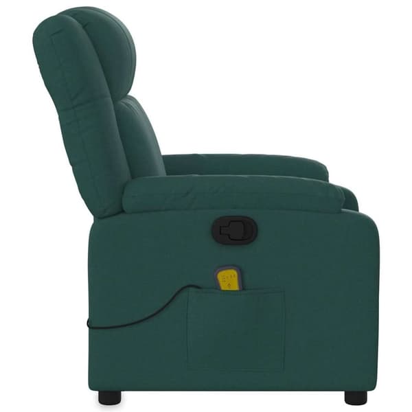 vidaXL Massagefåtölj mörkgrön tyg