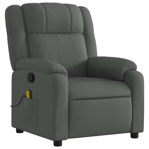 vidaXL Massagefåtölj mörkgrå tyg
