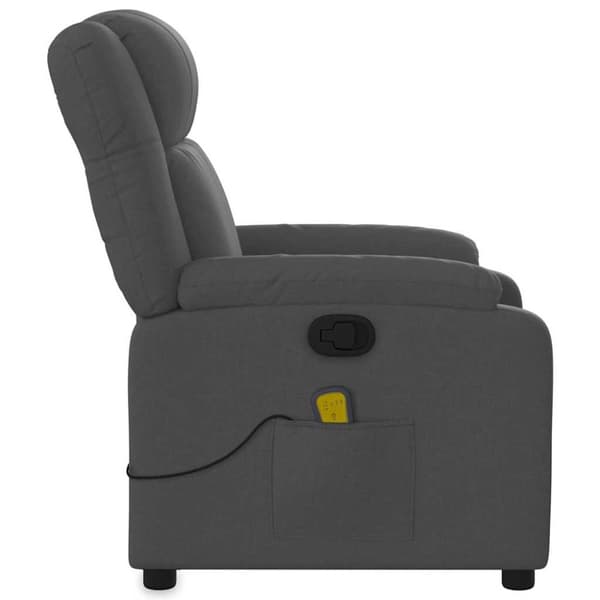 vidaXL Massagefåtölj mörkgrå tyg