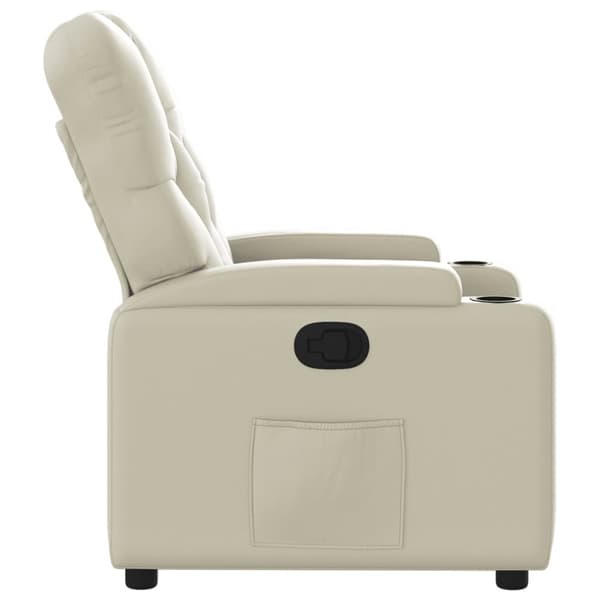 vidaXL Reclinerfåtölj gräddvit konstläder