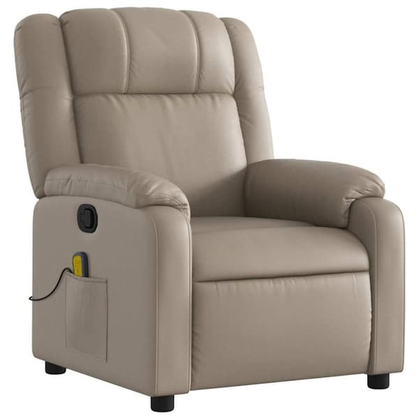 vidaXL Massagefåtölj cappuccino konstläder