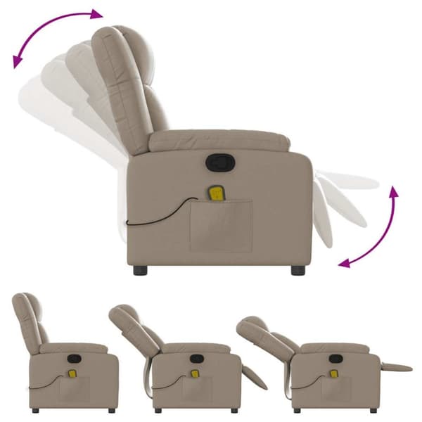 vidaXL Massagefåtölj cappuccino konstläder
